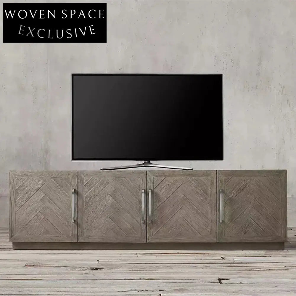 Vintage Solid Wood Storage Sideboard, Elegant Living Dining Room TV Cabinet