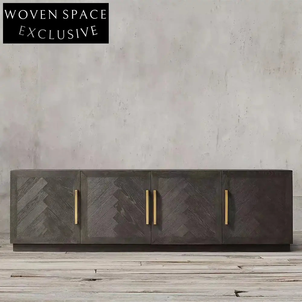 Vintage Solid Wood Storage Sideboard, Elegant Living Dining Room TV Cabinet