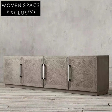 Vintage Solid Wood Storage Sideboard, Elegant Living Dining Room TV Cabinet