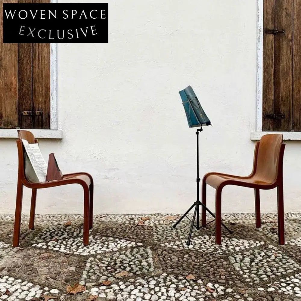 Vintage Italian Carlo Bartoli Mito T70 Walnut Beech Dining Chair 1960s