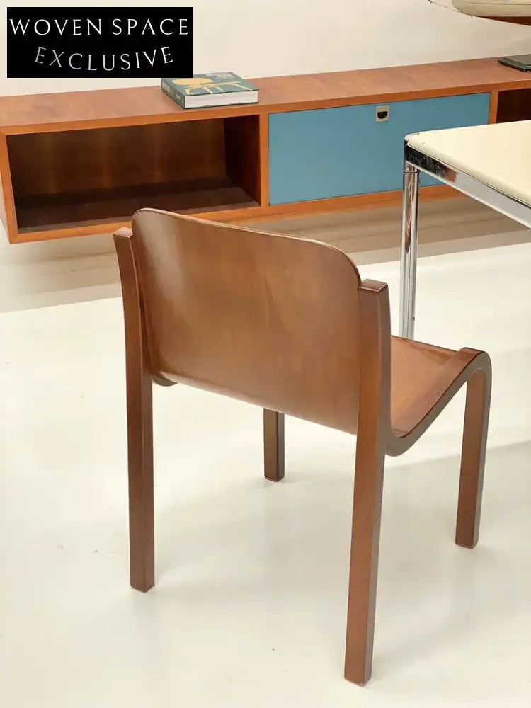 Vintage Italian Carlo Bartoli Mito T70 Walnut Beech Dining Chair 1960s
