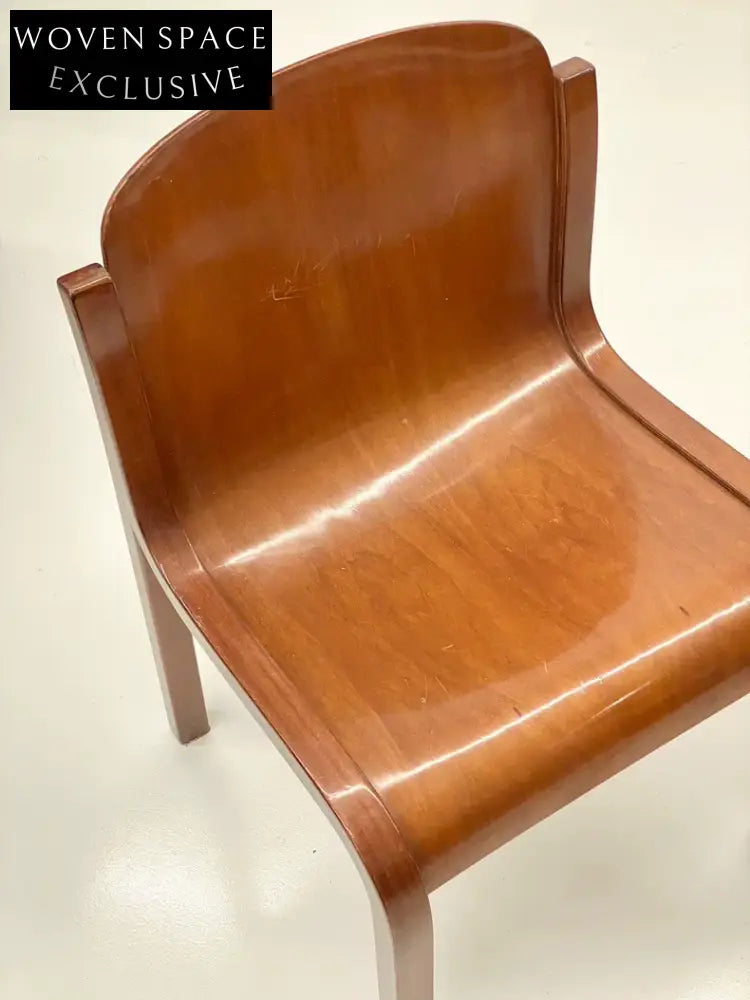 Vintage Italian Carlo Bartoli Mito T70 Walnut Beech Dining Chair 1960s