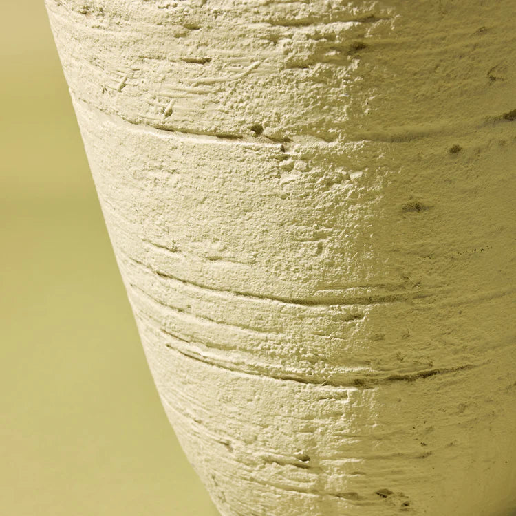 Faux Rustic Stone Look Tall Planter Pot | Cream - 49.5cm