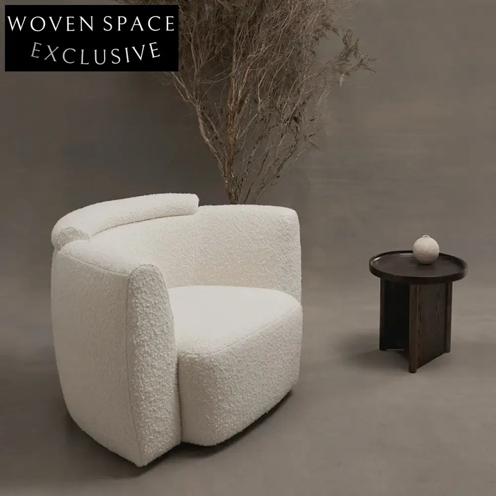 Wabi-Sabi Boucle Fabric Curved Sectional Cozy Living Room Sofa