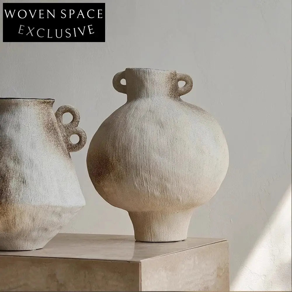Wabi Sabi Ceramic Art Decor Vase Minimalist Home Hotel Flower Display