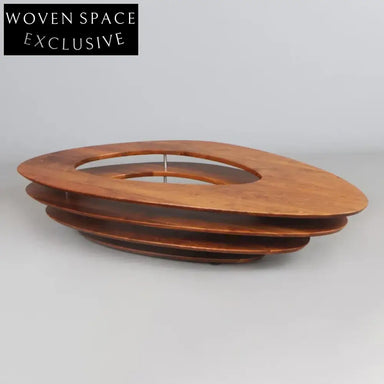 Wabi-sabi Dark Wood Hollow Shape Modern Living Room Coffee Table Set