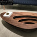 Wabi-sabi Dark Wood Hollow Shape Modern Living Room Coffee Table Set