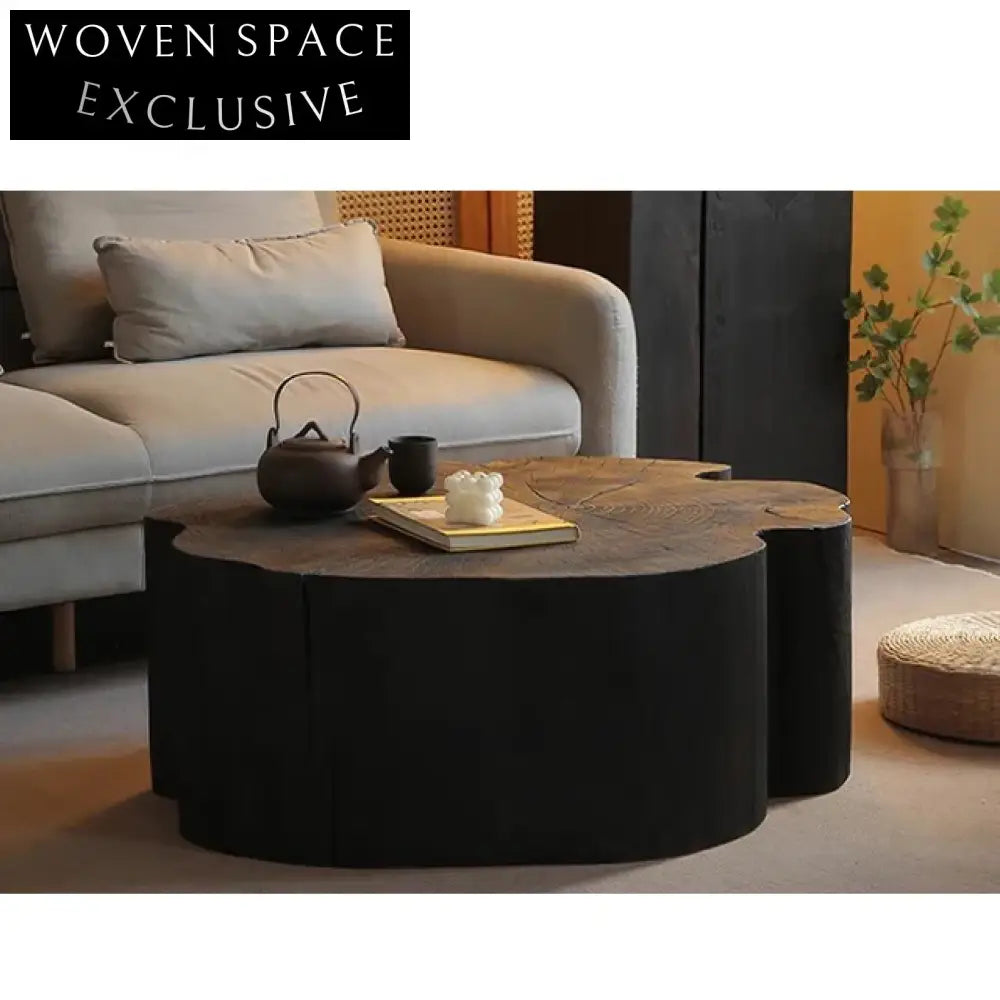 Wabi Sabi Four-leaf Clover Solid Wood Handcrafted Coffee Table