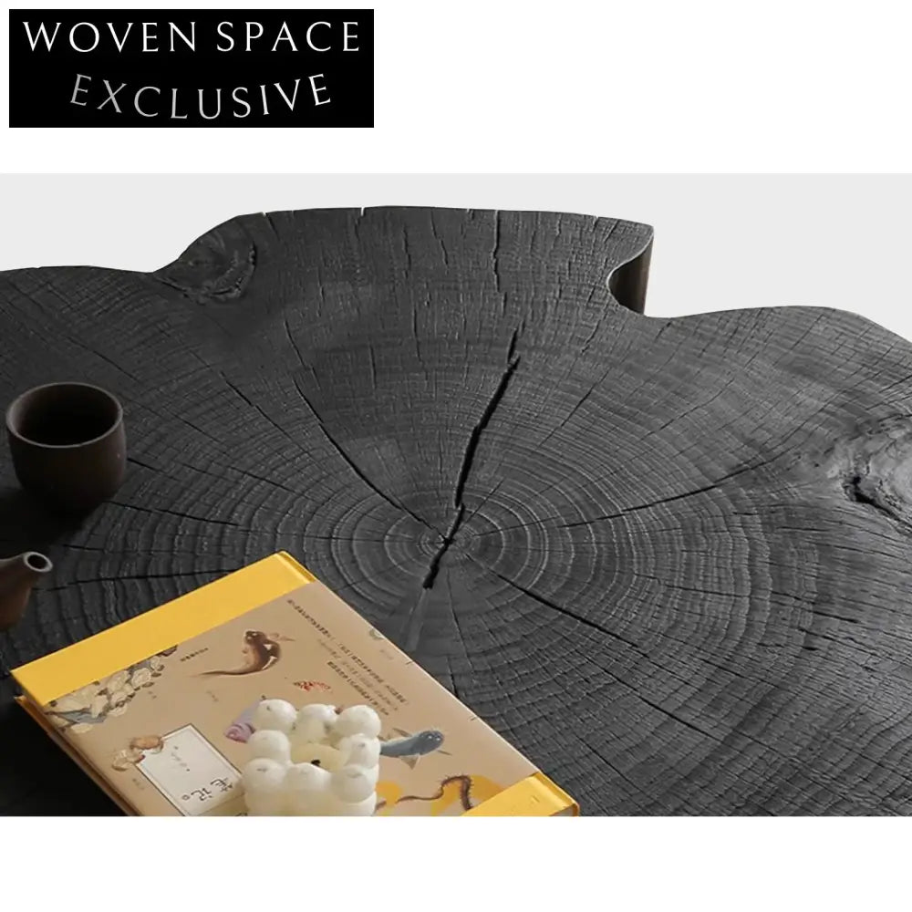 Wabi Sabi Four-leaf Clover Solid Wood Handcrafted Coffee Table