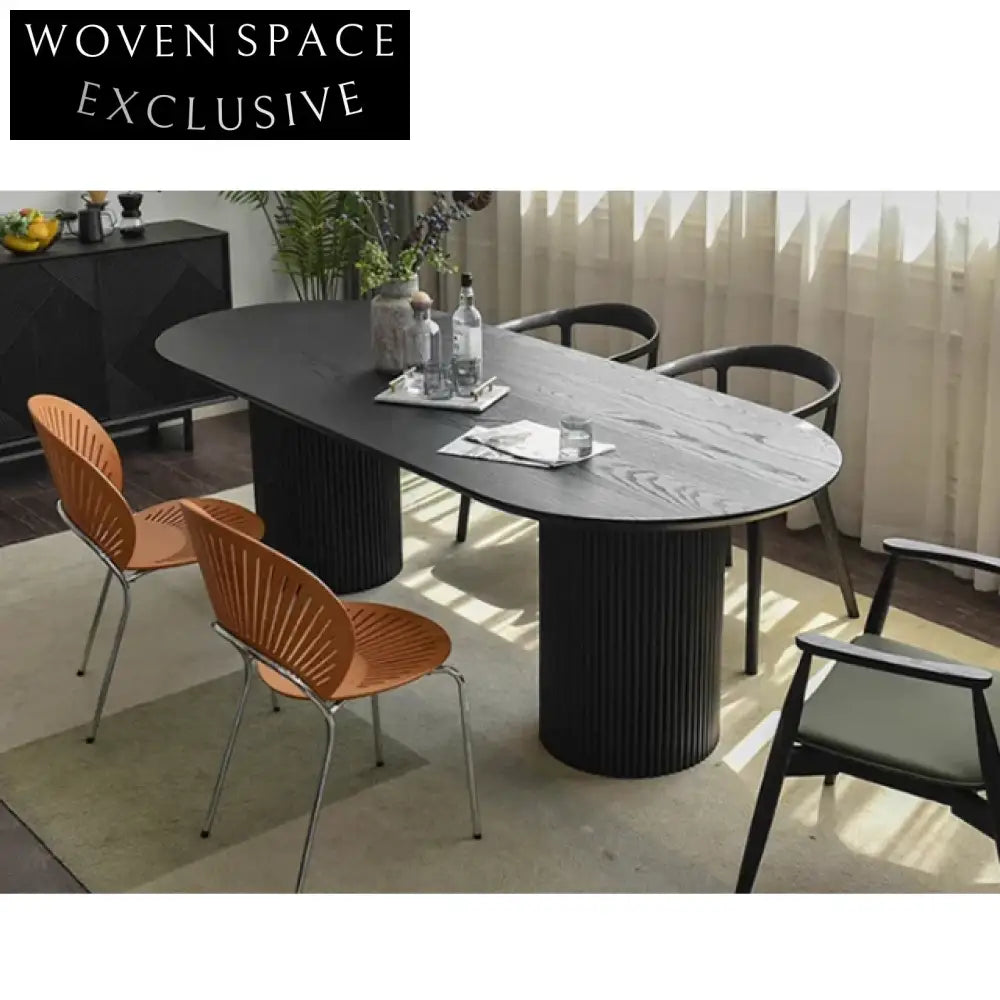 Wabi-Sabi French Style Solid Wood Waterproof Handmade Dining Table