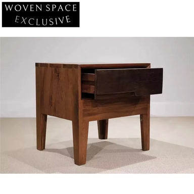 Wabi Sabi Handcrafted Ancient Elm Wood Rustic Bedside Table