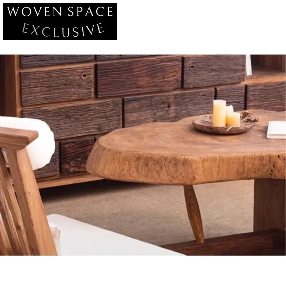Wabi Sabi Handcrafted Solid Wood Organic Edge Coffee Table