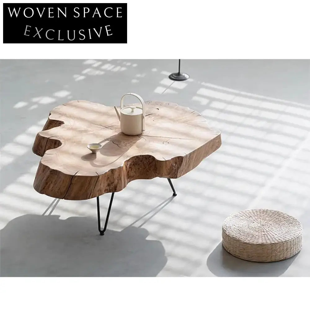 Wabi Sabi Handmade Irregular Natural Solid Wood Coffee Table