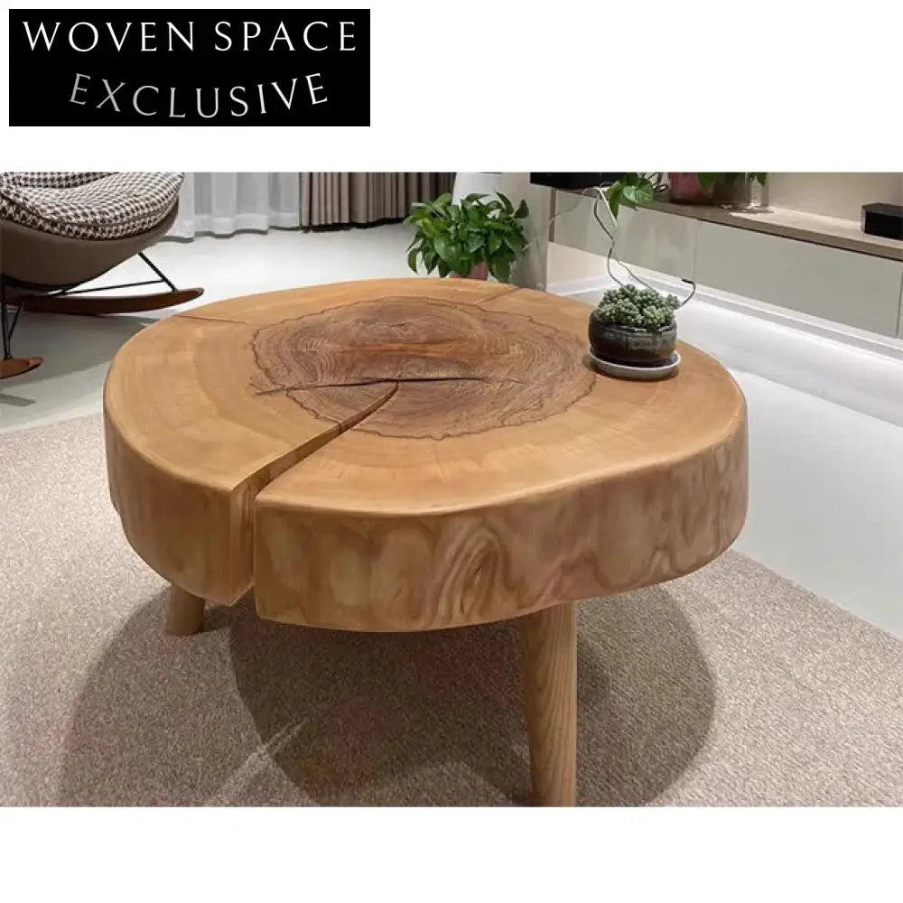 Wabi Sabi Irregular Natural Solid Wood Low Coffee Table