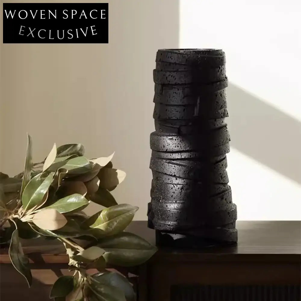 Wabi Sabi Living Room Art Decor Round Tall Resin Centerpiece Flower Vase