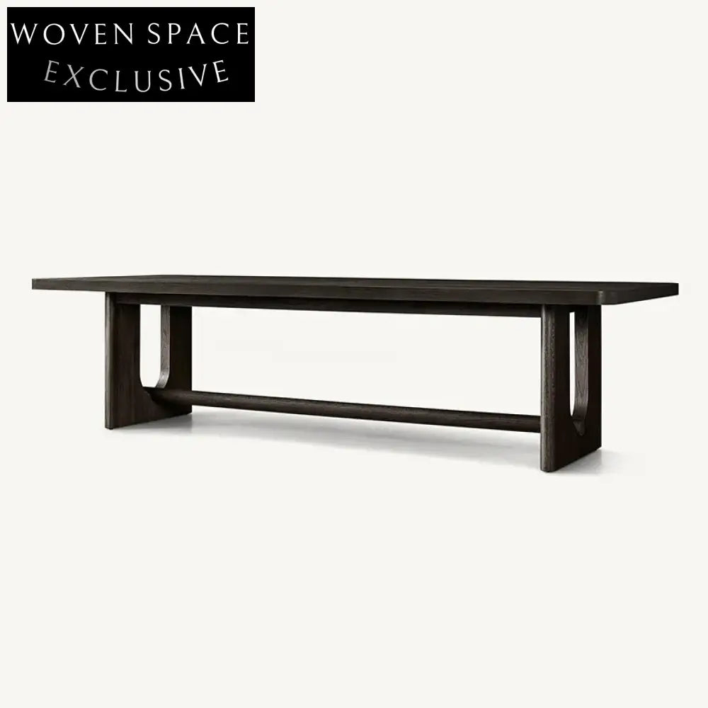 Wabi-Sabi Minimalist Wood Dining Table with Unique Sculptural Base