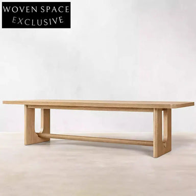 Wabi-Sabi Minimalist Wood Dining Table with Unique Sculptural Base