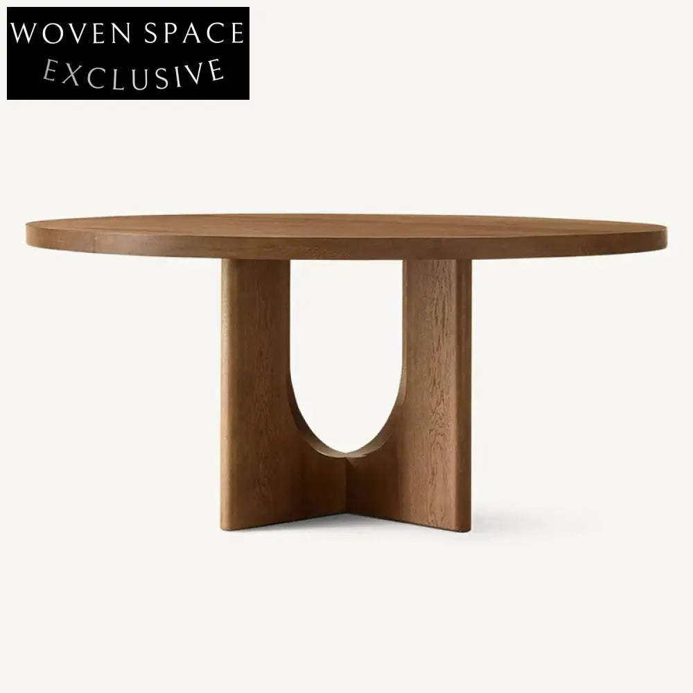 Wabi-Sabi Minimalist Wood Dining Table with Unique Sculptural Base