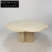 Wabi Sabi Natural Travertine Stone Round Living Room Home Accent Coffee Table