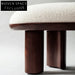 Wabi-sabi Nordic Solid Wood Teddy Fabric Upholstered Entryway Bench Ottoman
