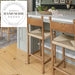 Wabi-sabi Retro Rattan Solid Wood High Back Counter Stool
