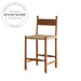 Wabi-sabi Retro Rattan Solid Wood High Back Counter Stool