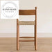 Wabi-sabi Retro Rattan Solid Wood High Back Counter Stool