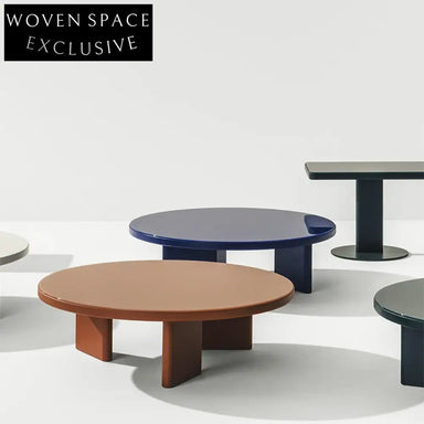 Wabi-sabi Round Wooden Coffee Table for Living Room, Optional Finishes & Sizes