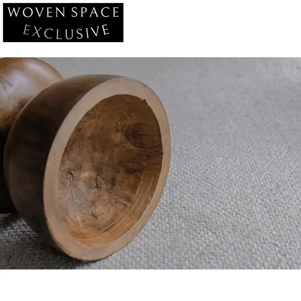 Wabi Sabi Sculpted Paulownia Hourglass Solid Wood Side Table
