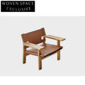 Wabi Sabi Solid Ash Wood Fabric Upholstered Elegant Leisure Chair