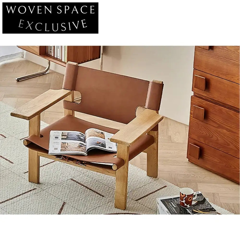 Wabi Sabi Solid Ash Wood Fabric Upholstered Elegant Leisure Chair