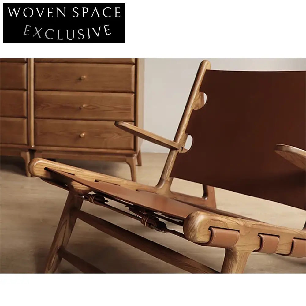 Wabi Sabi Solid Ash Wood Minimalist Fabric Upholstered Leisure Chair