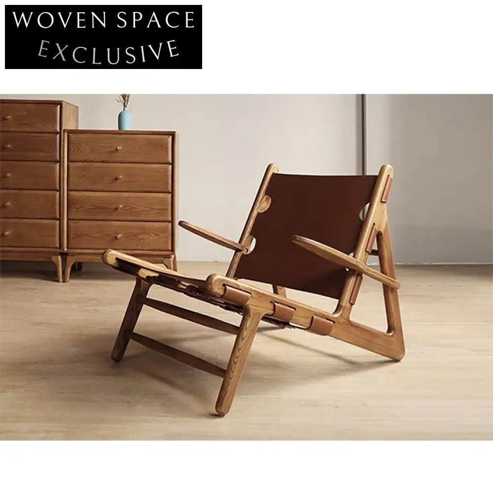 Wabi Sabi Solid Ash Wood Minimalist Fabric Upholstered Leisure Chair