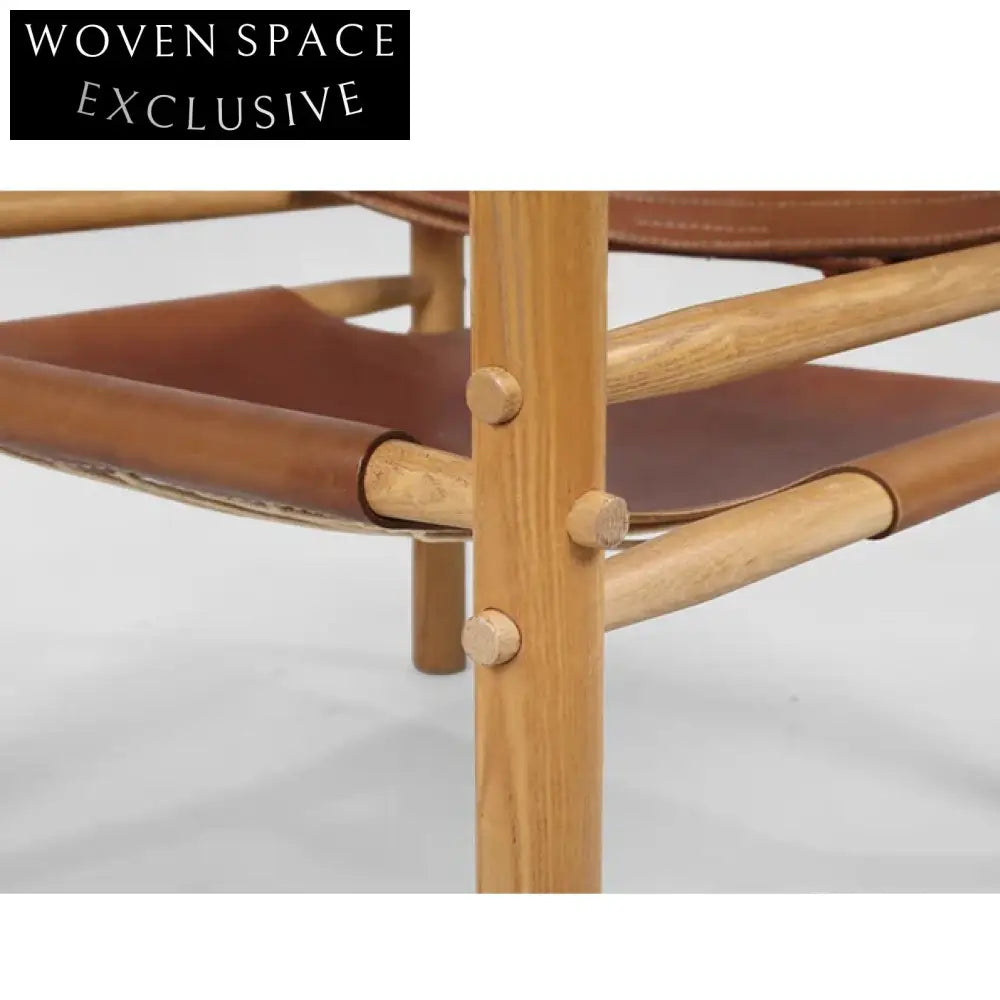 Wabi Sabi Solid Ash Wood Minimalist Fabric Upholstered Leisure Chair