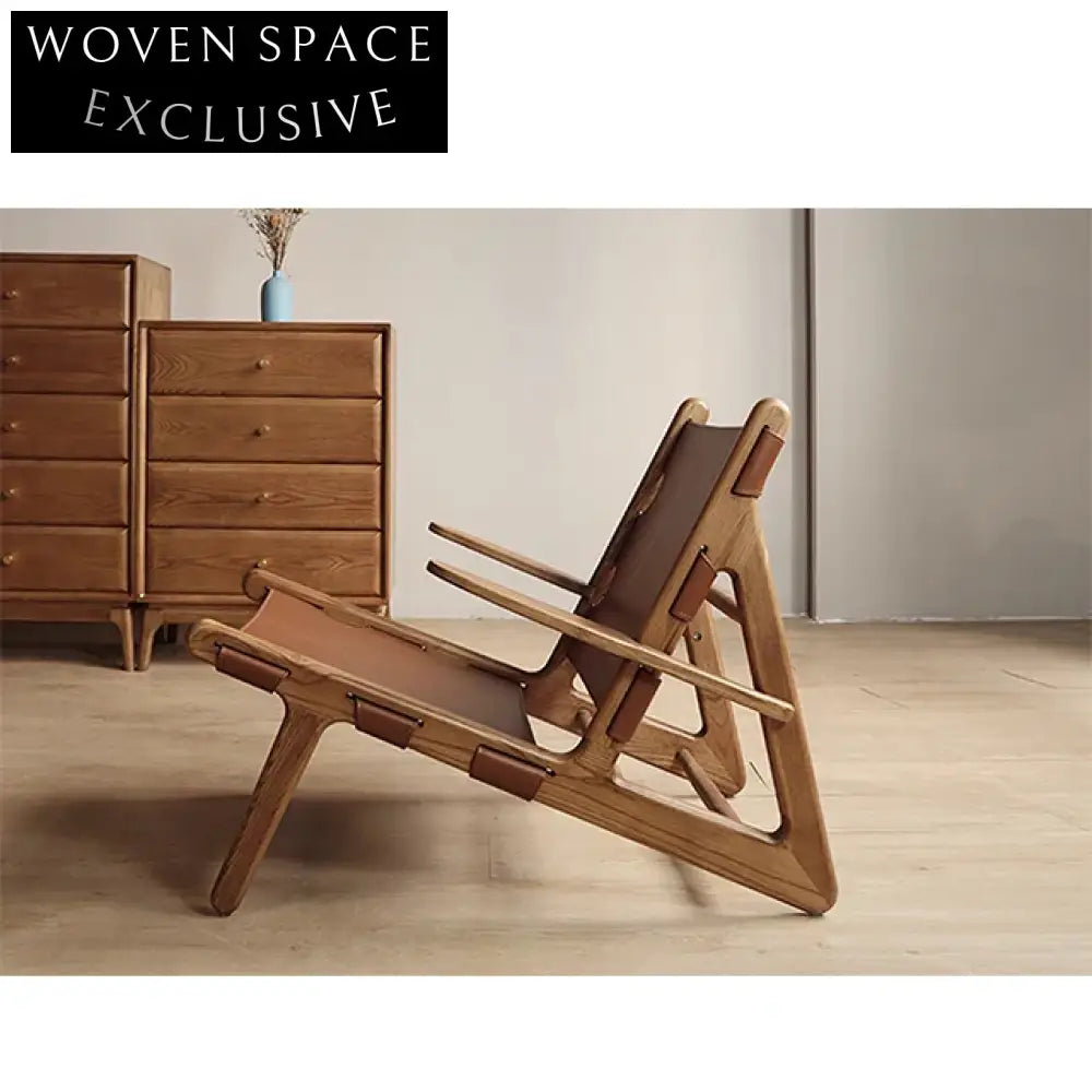 Wabi Sabi Solid Ash Wood Minimalist Fabric Upholstered Leisure Chair