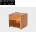 Wabi Sabi Solid Elm Wood Shaker Style Bedside Table