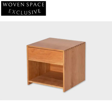 Wabi Sabi Solid Elm Wood Shaker Style Bedside Table