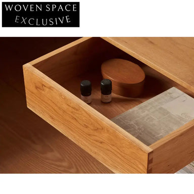 Wabi Sabi Solid Elm Wood Shaker Style Bedside Table