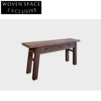 Wabi Sabi Solid Maple Wood Vintage Entrance Cabinet Console Table