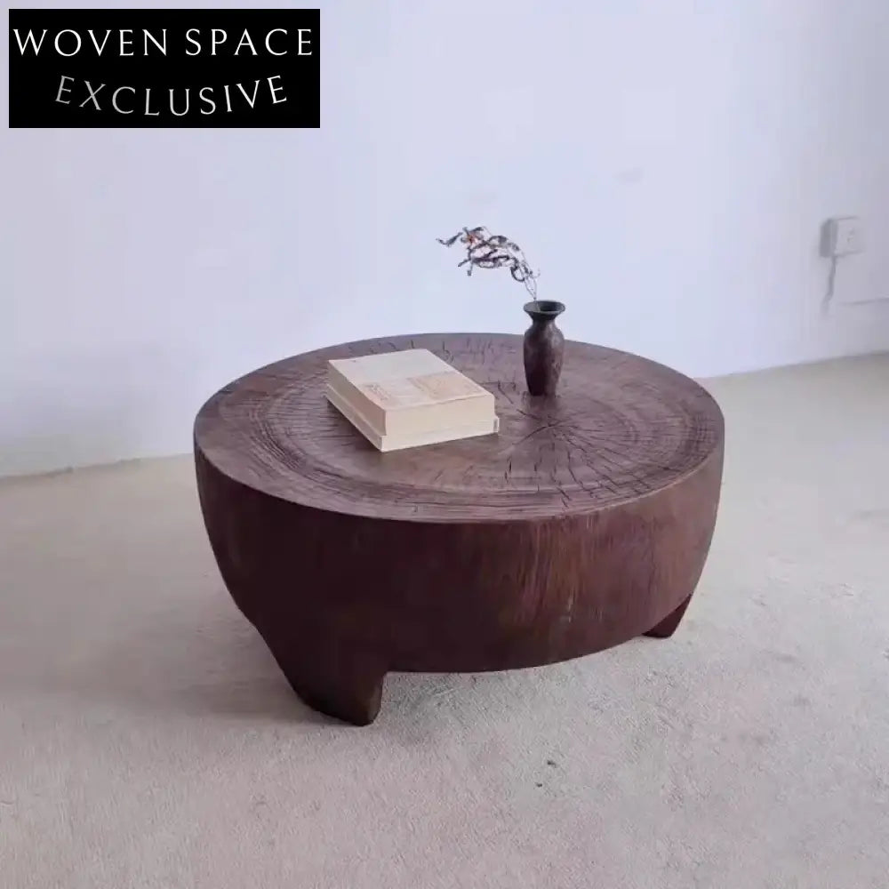 Wabi Sabi Solid Pine Wood Low Height Center Living Room Coffee Table