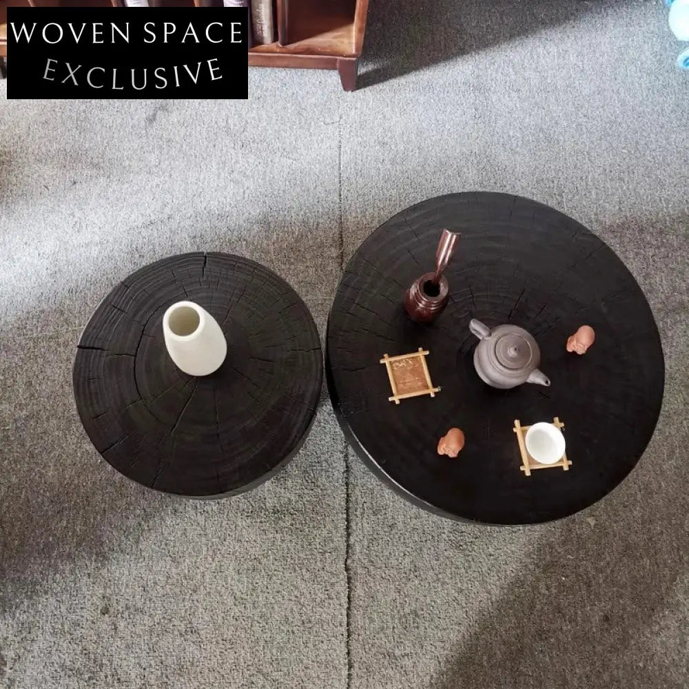 Wabi Sabi Solid Pine Wood Low Height Center Living Room Coffee Table