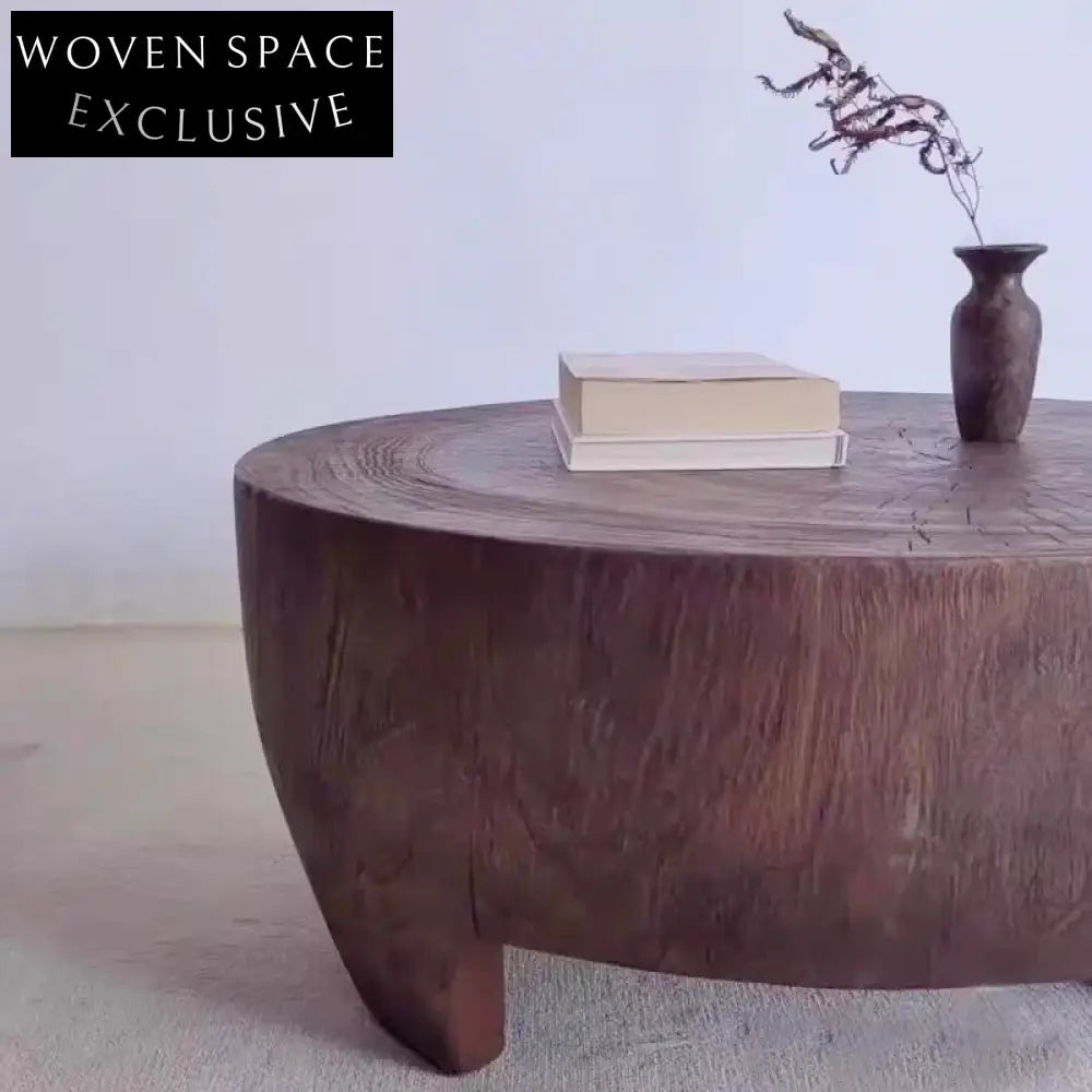 Wabi Sabi Solid Pine Wood Low Height Center Living Room Coffee Table