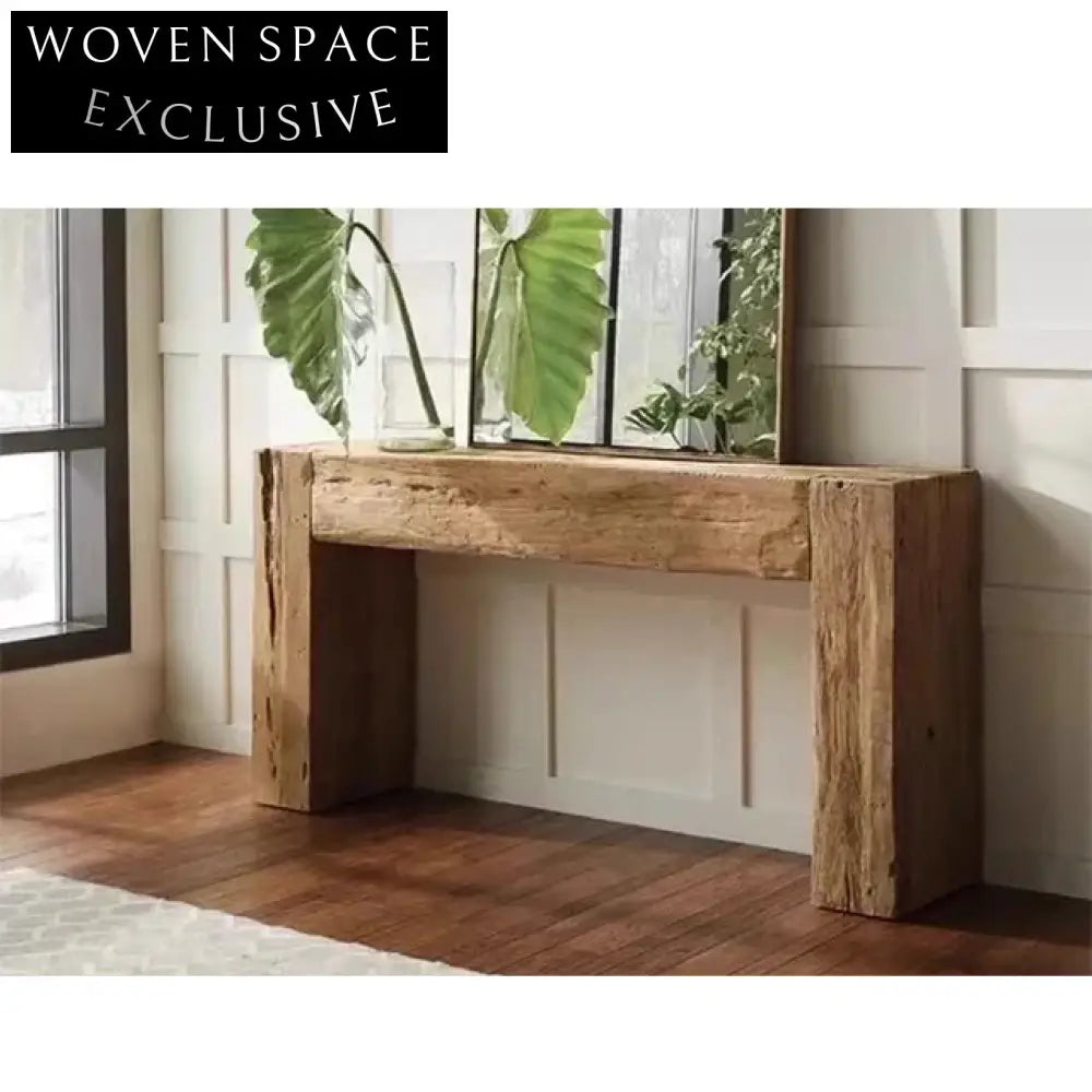 Wabi Sabi Solid Wood American Log Handmade Porch Console Table