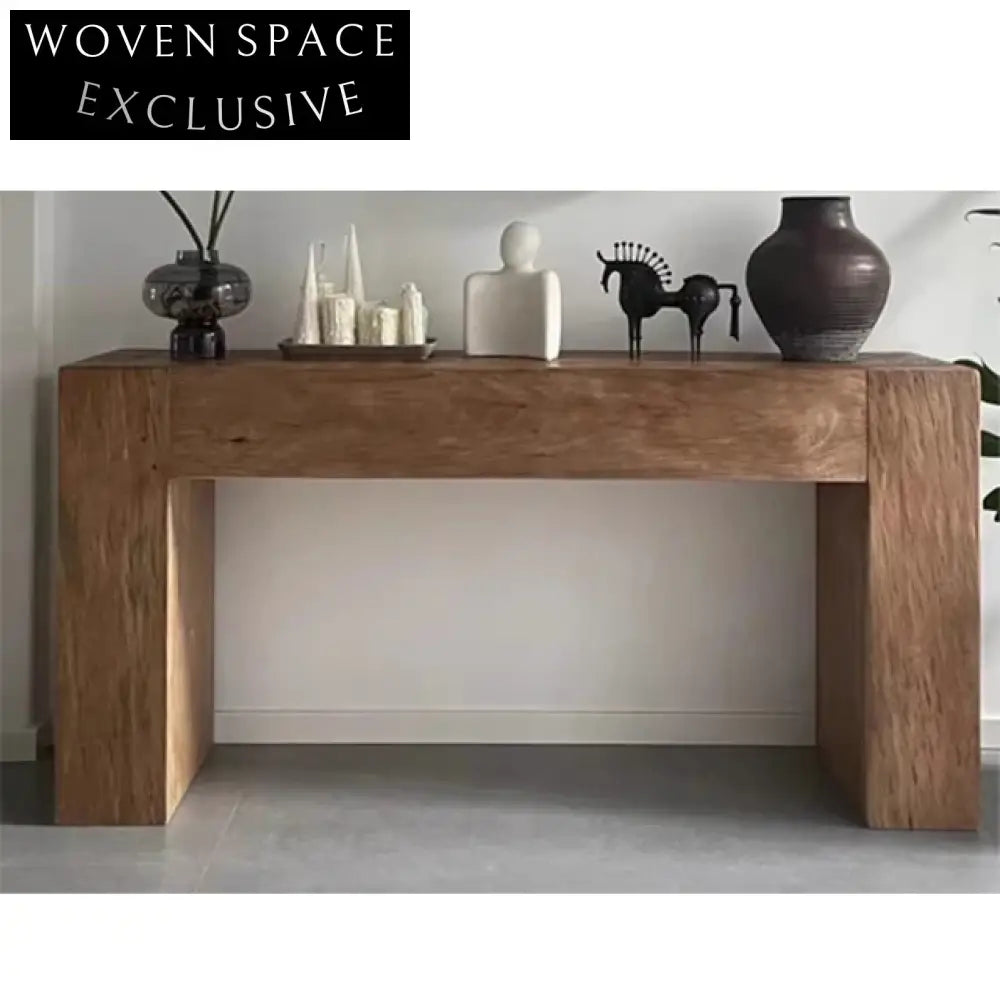 Wabi Sabi Solid Wood American Log Handmade Porch Console Table