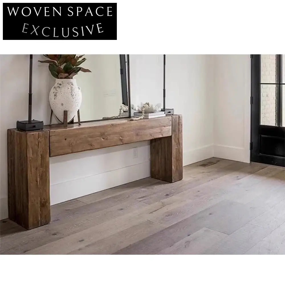 Wabi Sabi Solid Wood American Log Handmade Porch Console Table