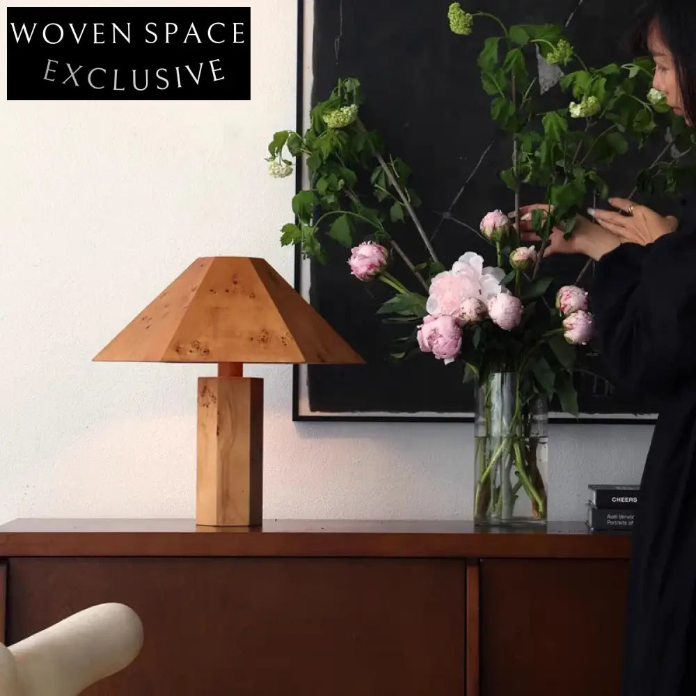 Wabi Sabi Solid Wood LED Reading Nordic Bedroom Table Lamp