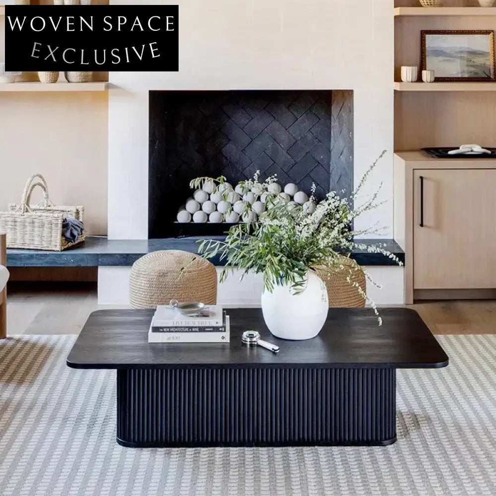 Wabi-Sabi Solid Wood Rectangular Modern Living Room Coffee Table