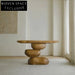 Wabi-sabi Solid Wood Stacked Stone Shape Living Room Accent Console Table
