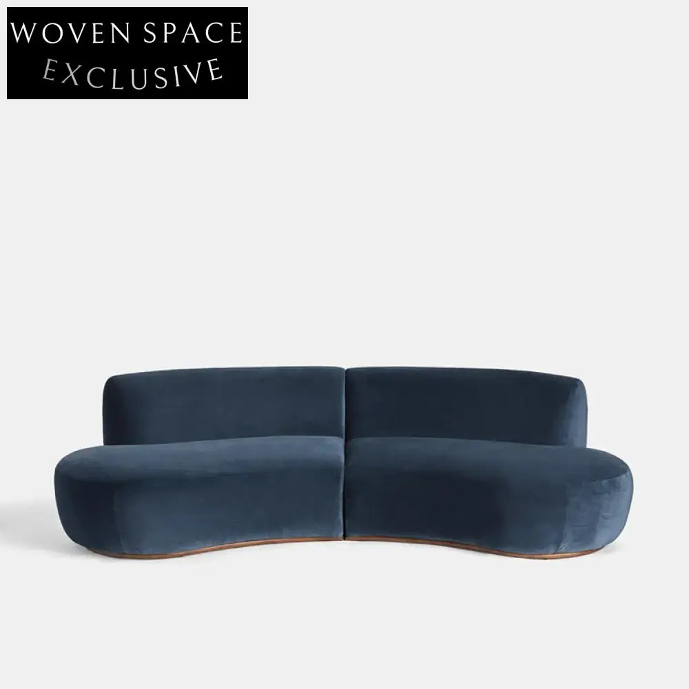 Wabi-Sabi Style Lamb Wool Velvet Recliner Sectional Living Room Sofa