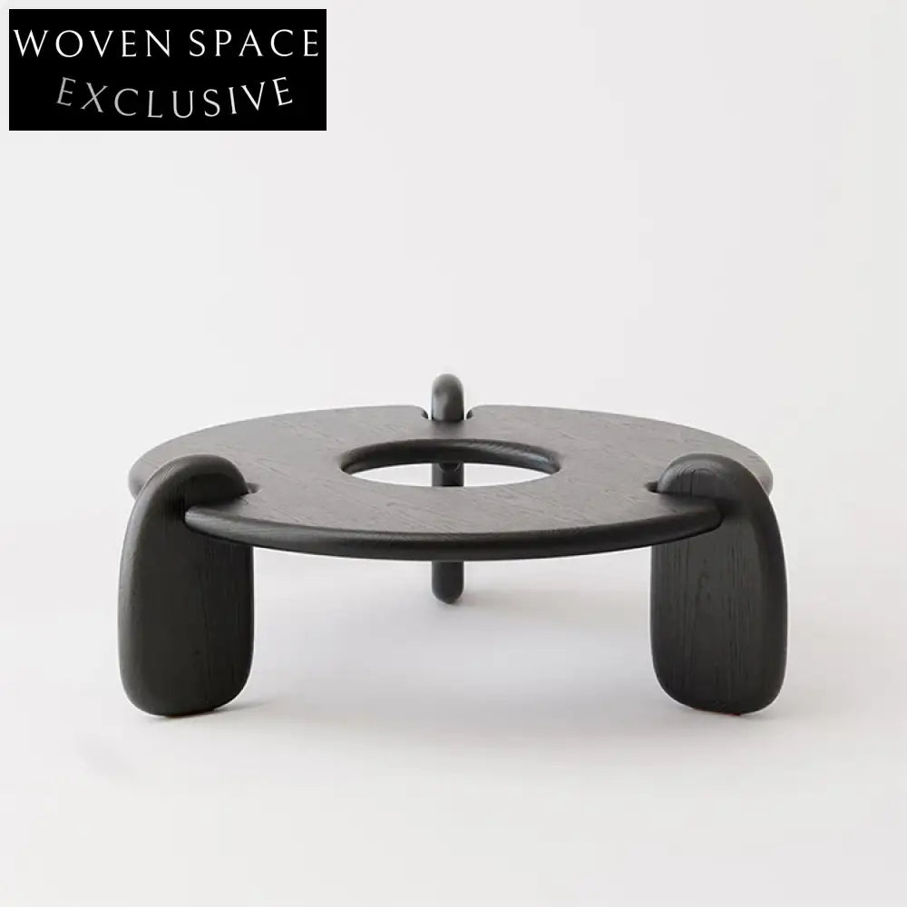 Wabi-Sabi Style Natural Oak Wood Round Low Height Living Room Coffee Table